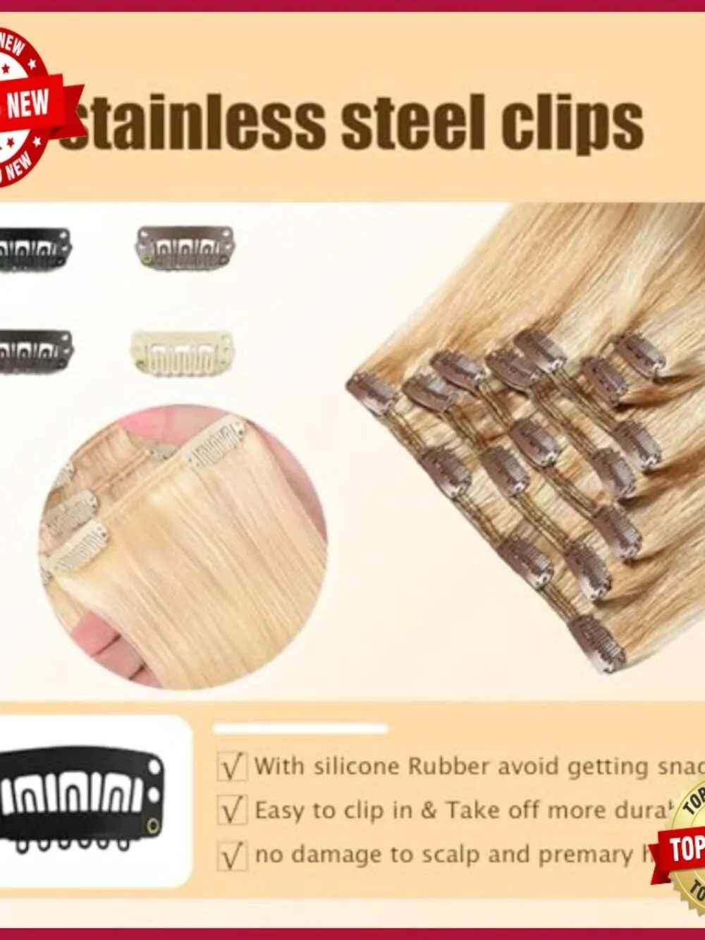 30 Inch Clip In Human Hair Extensions 7 Piece Set 120g Straight